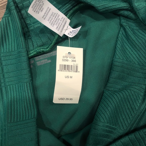 Aerie Jacquard Crossover High Cut Cheeky Bikini Bottoms in Everglade - Picture 3 of 3